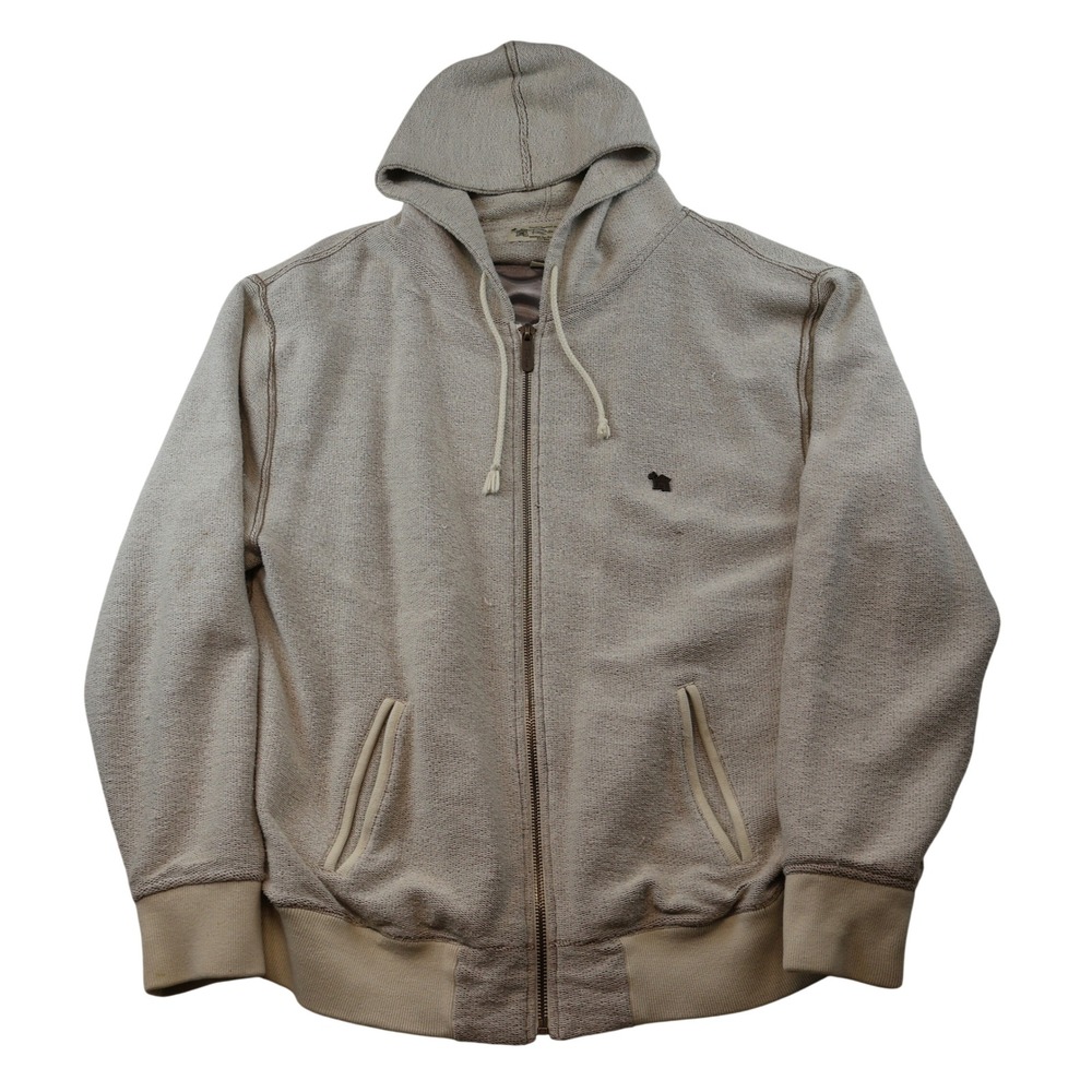 Sportswear by Ray's Mens XXL Zip Up Hoodie Beige Satin Surf Graphic Lining